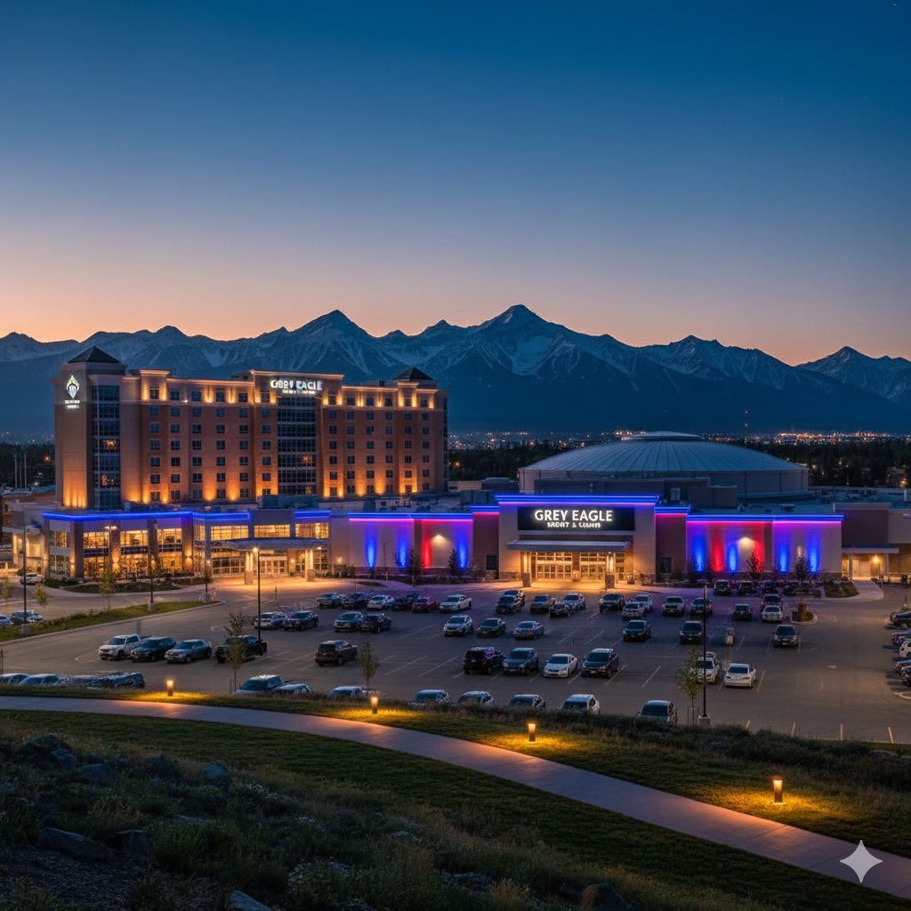 Exterior of the Grey Eagle Resort and Casino near Calgary